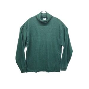 Vintage 90s Rush Long Sleeve‎ Green Turtleneck Shirt, Men's Size XL Made in USA